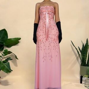 Y2K Vintage Beaded Pink Dress